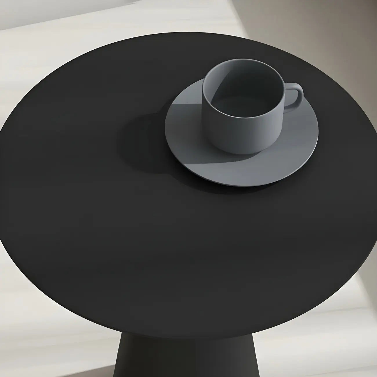 Table d'appoint ronde minimaliste en fer noir pour salon