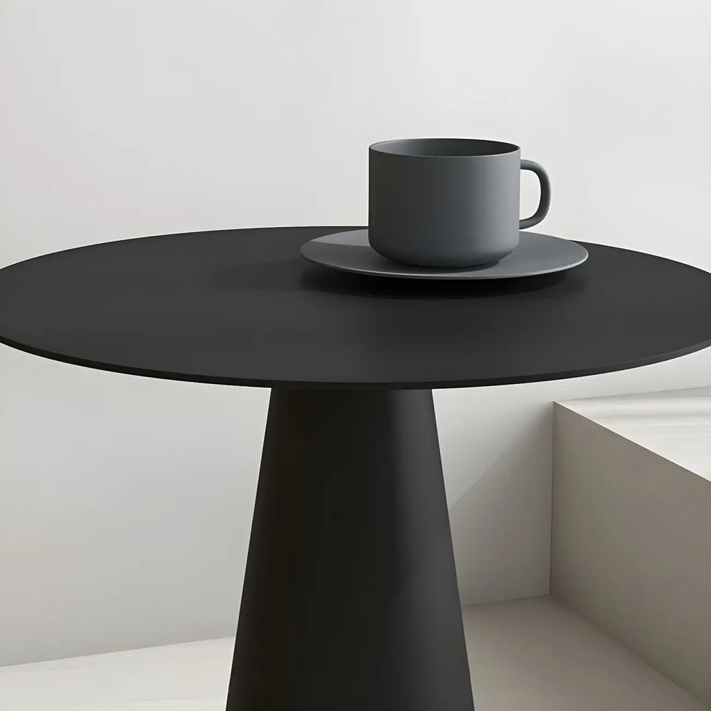 Table d'appoint ronde minimaliste en fer noir pour salon