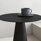 Table d'appoint ronde minimaliste en fer noir pour salon