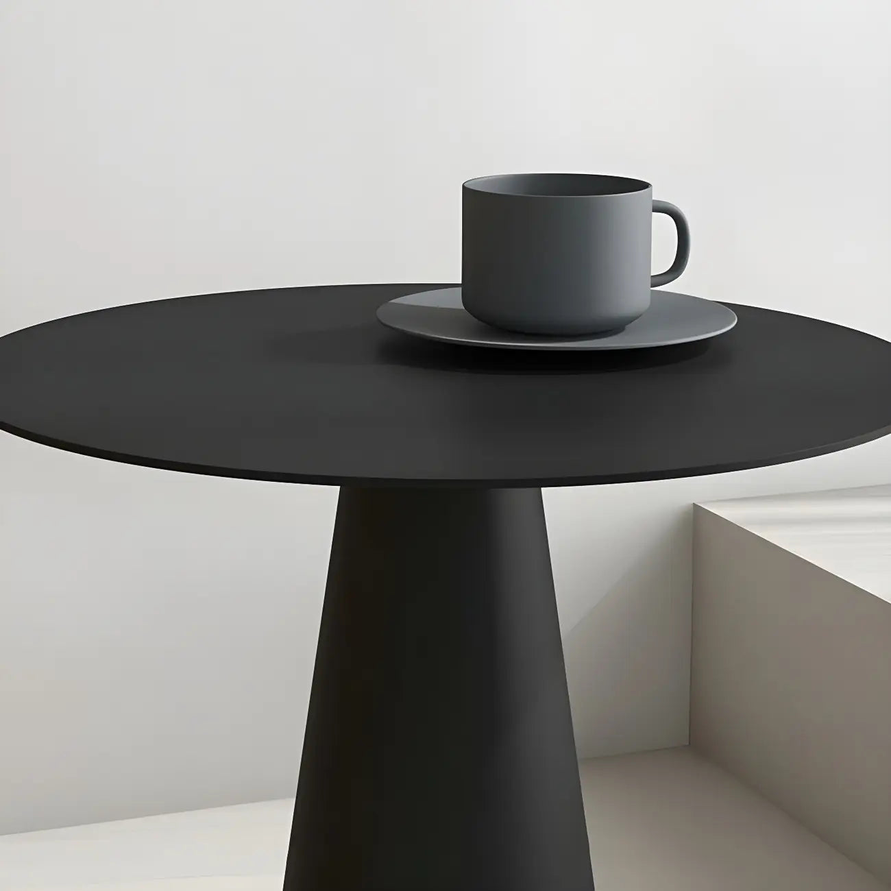 Table d'appoint ronde minimaliste en fer noir pour salon