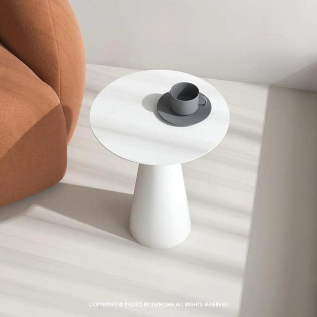 Table d'appoint ronde minimaliste en fer noir pour salon
