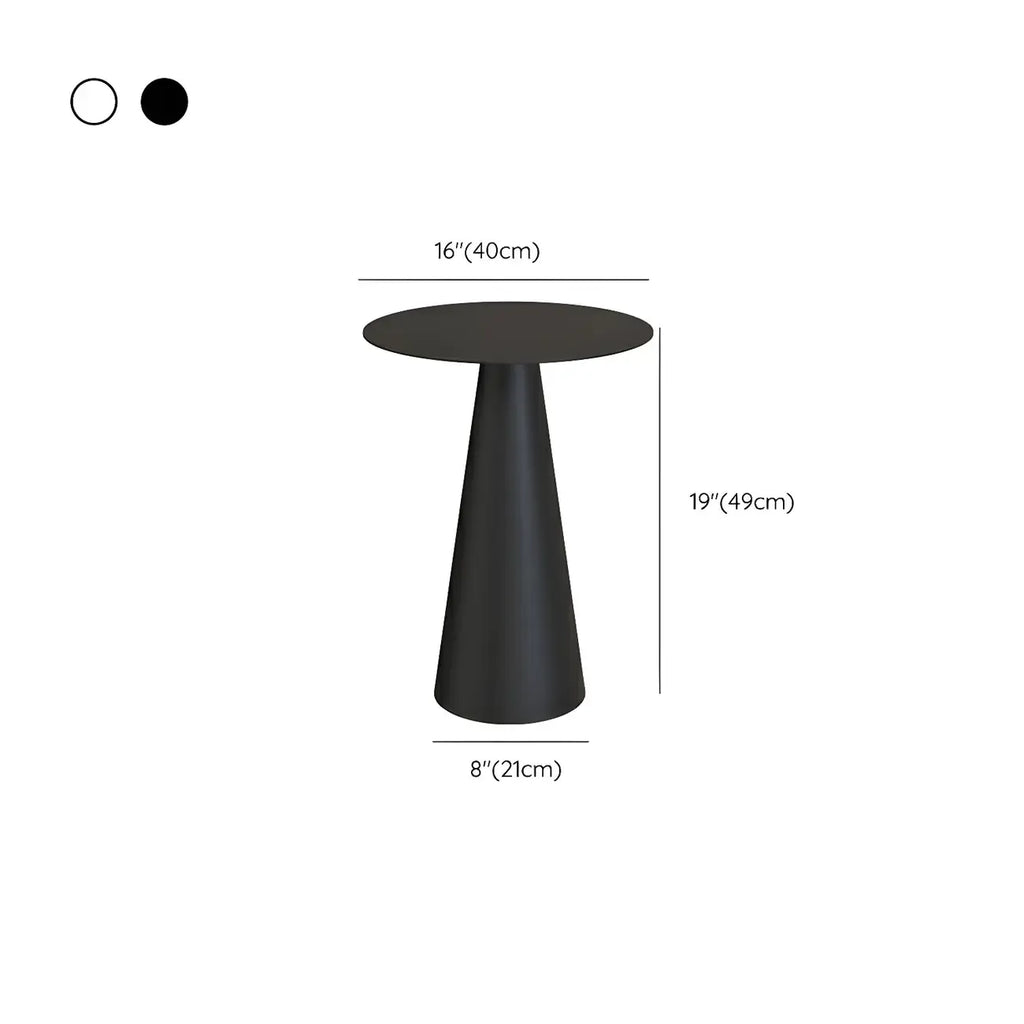 Table d'appoint ronde minimaliste en fer noir pour salon