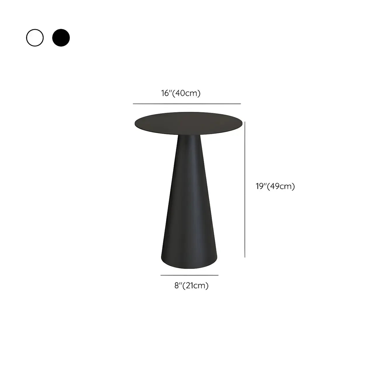 Table d'appoint ronde minimaliste en fer noir pour salon