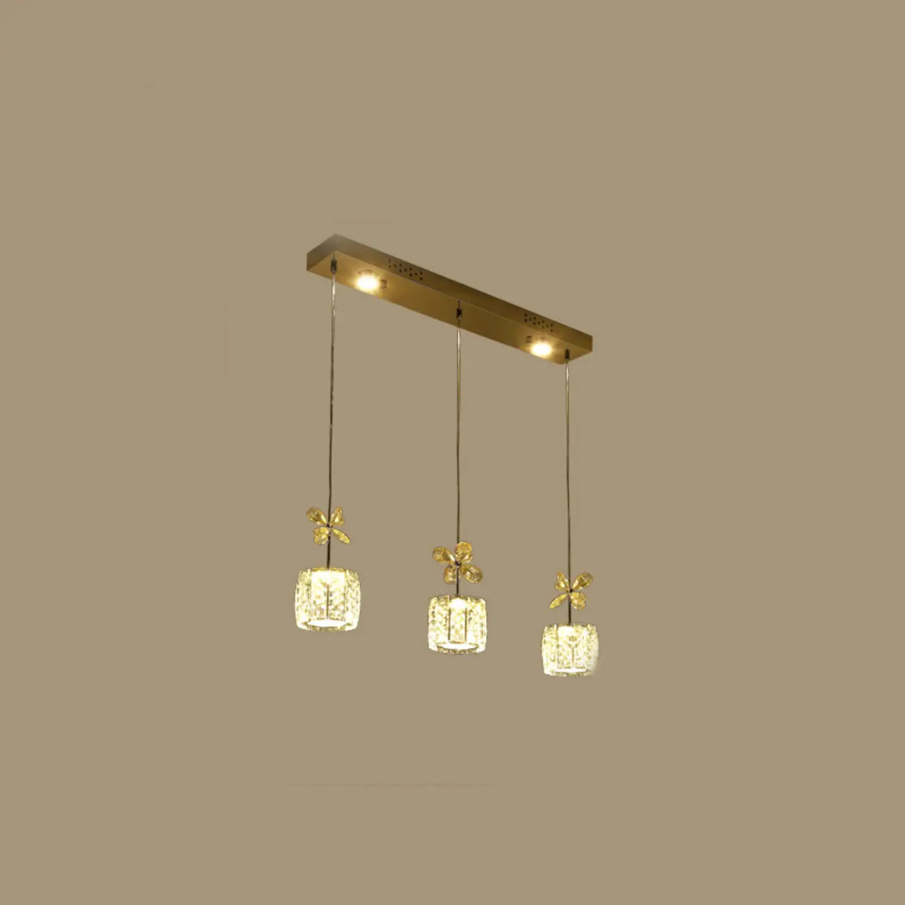 Suspension élégante et moderne en cristal pour îlot de cuisine