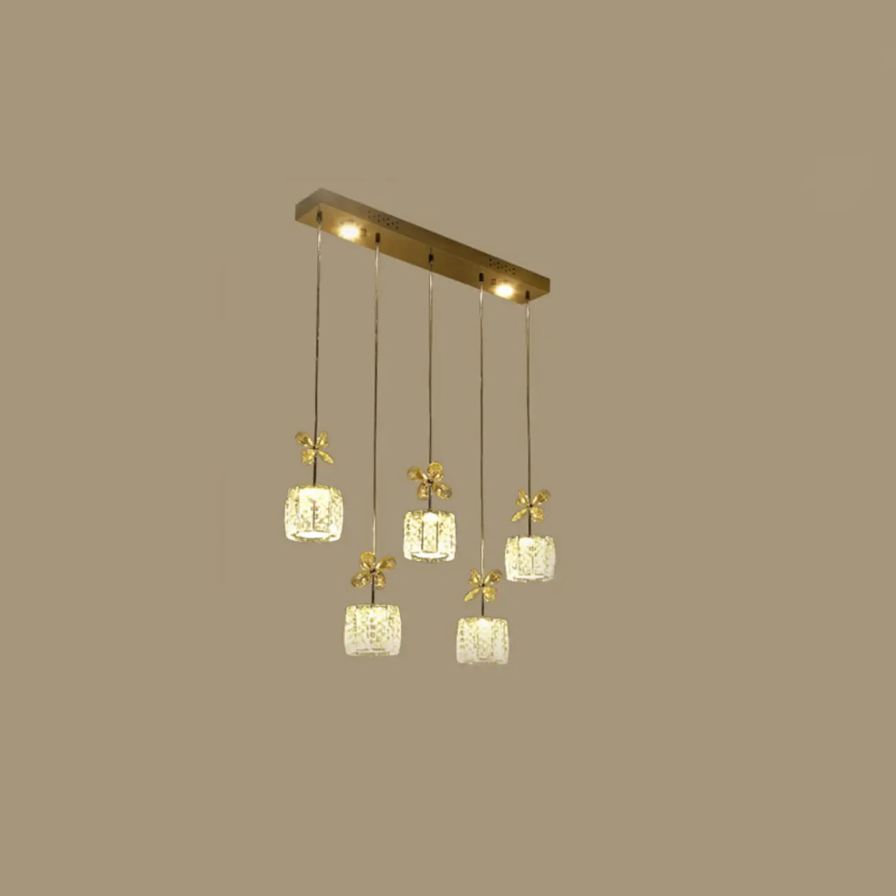 Suspension élégante et moderne en cristal pour îlot de cuisine