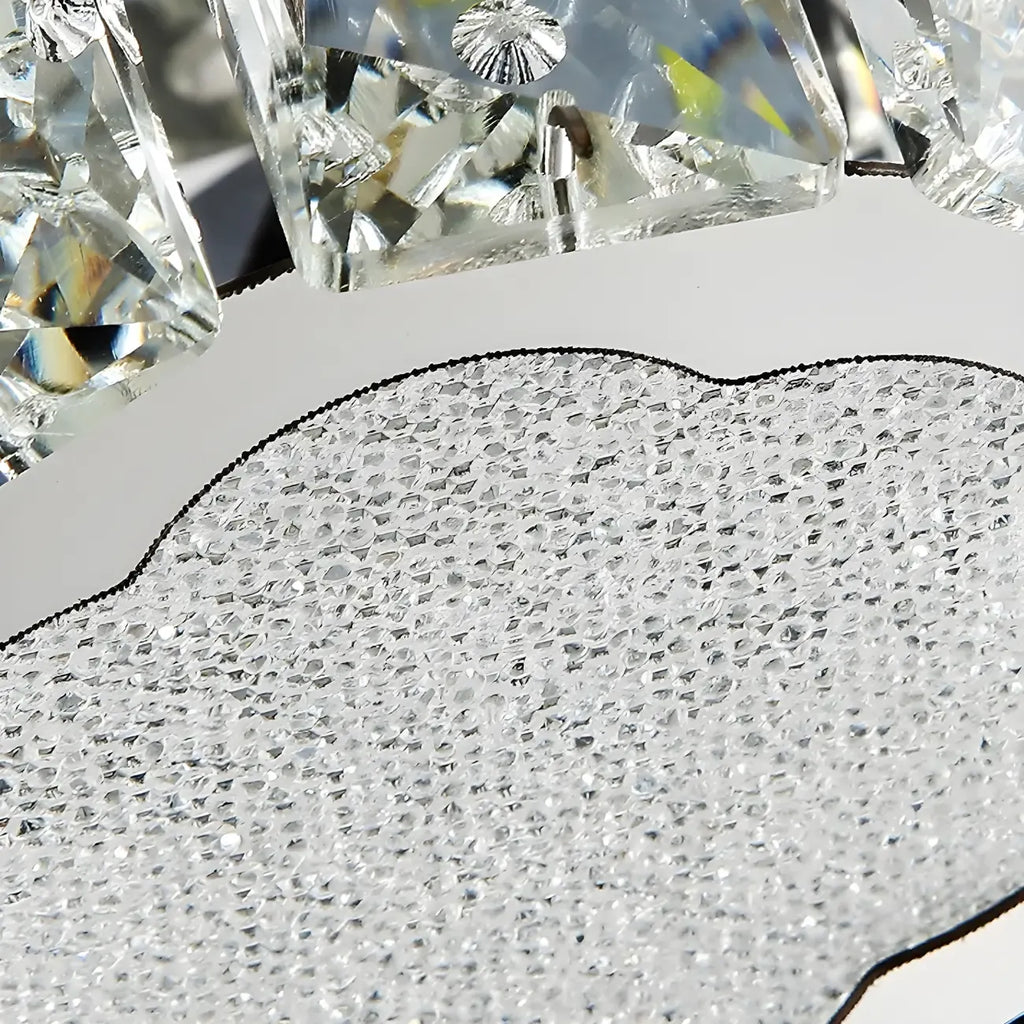 Suspension élégante et moderne en cristal pour îlot de cuisine