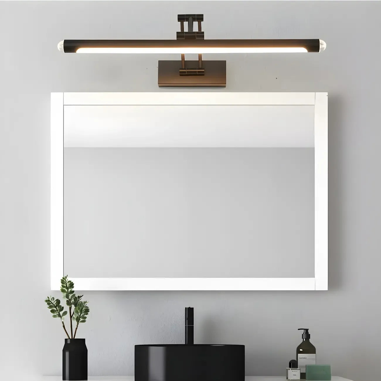 Specchio cosmetico rettangolare LED da bagno orientabile
