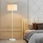 Lampada da terra 55 Modern Fabric Barrel in metallo nero