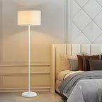 Lampada da terra 55 Modern Fabric Barrel in metallo nero