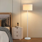 Lampada da terra 55 Modern Fabric Barrel in metallo nero