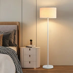 Lampada da terra 55 Modern Fabric Barrel in metallo nero
