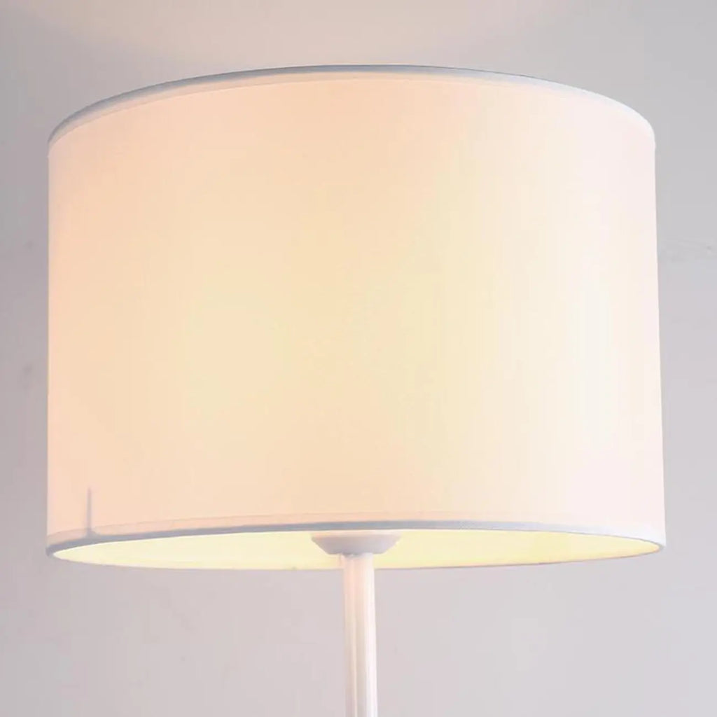 Lampada da terra 55 Modern Fabric Barrel in metallo nero