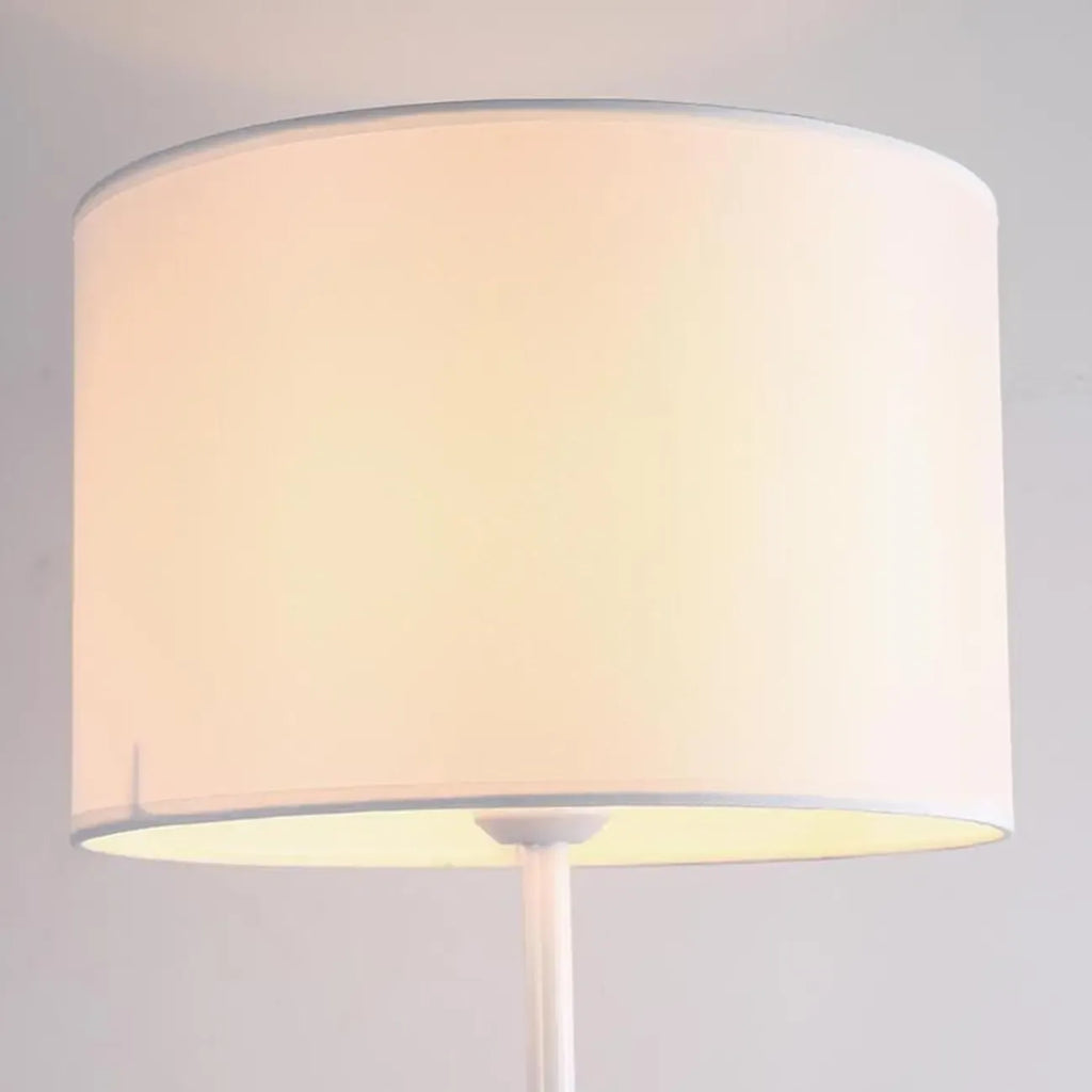 Lampada da terra 55 Modern Fabric Barrel in metallo nero