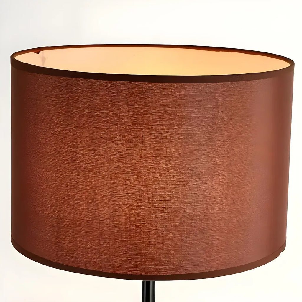 Lampada da terra 55 Modern Fabric Barrel in metallo nero