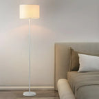 Lampada da terra 55 Modern Fabric Barrel in metallo nero