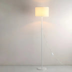 Lampada da terra 55 Modern Fabric Barrel in metallo nero