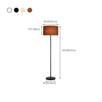 Lampada da terra 55 Modern Fabric Barrel in metallo nero