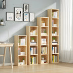 Bibliothèque verticale contemporaine en bois naturel à 5 ​​niveaux