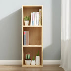 Bibliothèque verticale contemporaine en bois naturel à 5 ​​niveaux