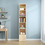 Bibliothèque verticale contemporaine en bois naturel à 5 ​​niveaux