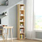 Bibliothèque verticale contemporaine en bois naturel à 5 ​​niveaux