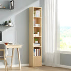 Bibliothèque verticale contemporaine en bois naturel à 5 ​​niveaux
