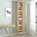Bibliothèque verticale contemporaine en bois naturel à 5 ​​niveaux