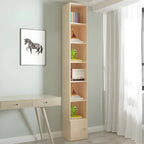 Bibliothèque verticale contemporaine en bois naturel à 5 ​​niveaux