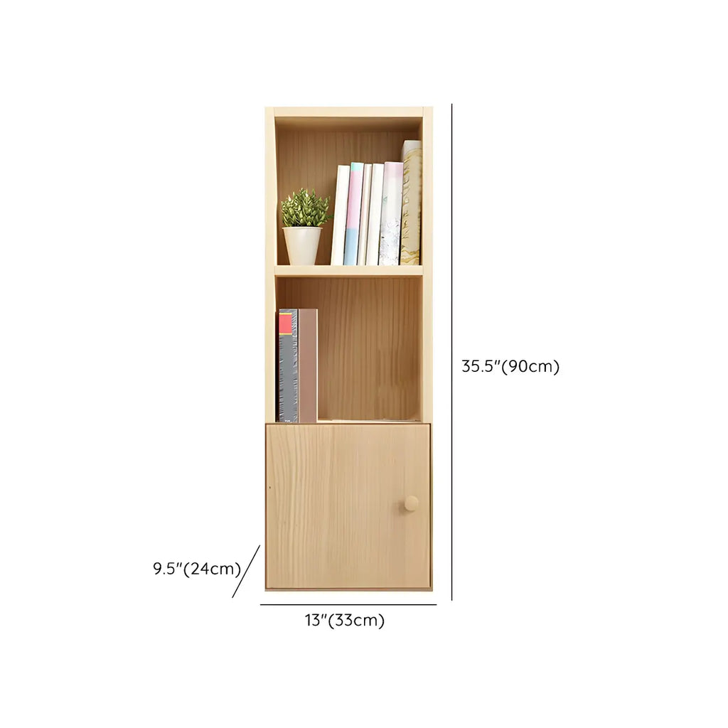 Bibliothèque verticale contemporaine en bois naturel à 5 ​​niveaux