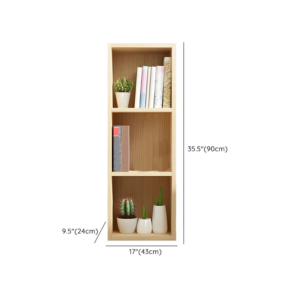 Bibliothèque verticale contemporaine en bois naturel à 5 ​​niveaux
