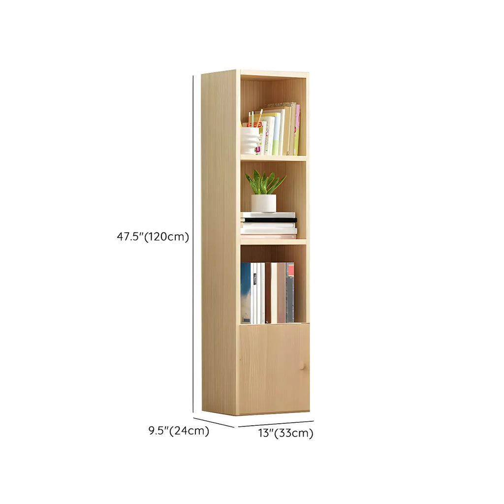Bibliothèque verticale contemporaine en bois naturel à 5 ​​niveaux
