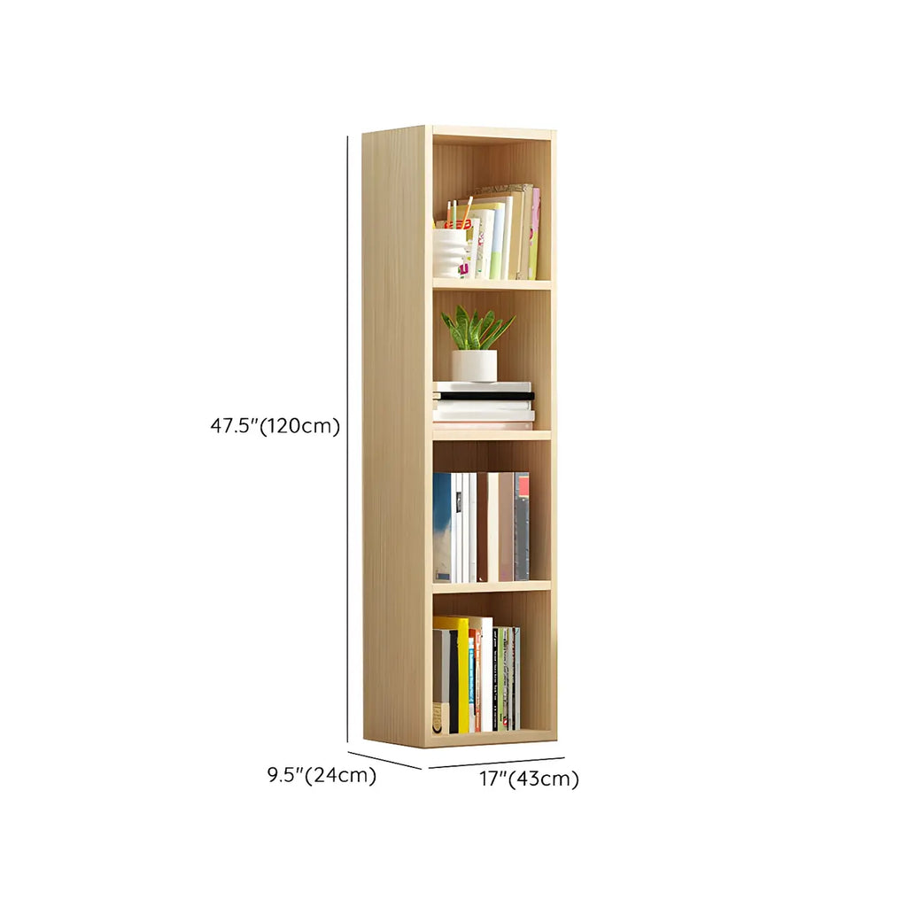 Bibliothèque verticale contemporaine en bois naturel à 5 ​​niveaux