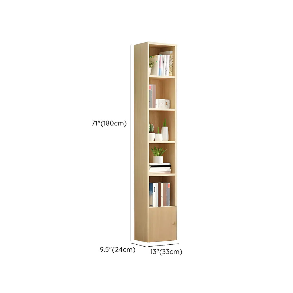 Bibliothèque verticale contemporaine en bois naturel à 5 ​​niveaux