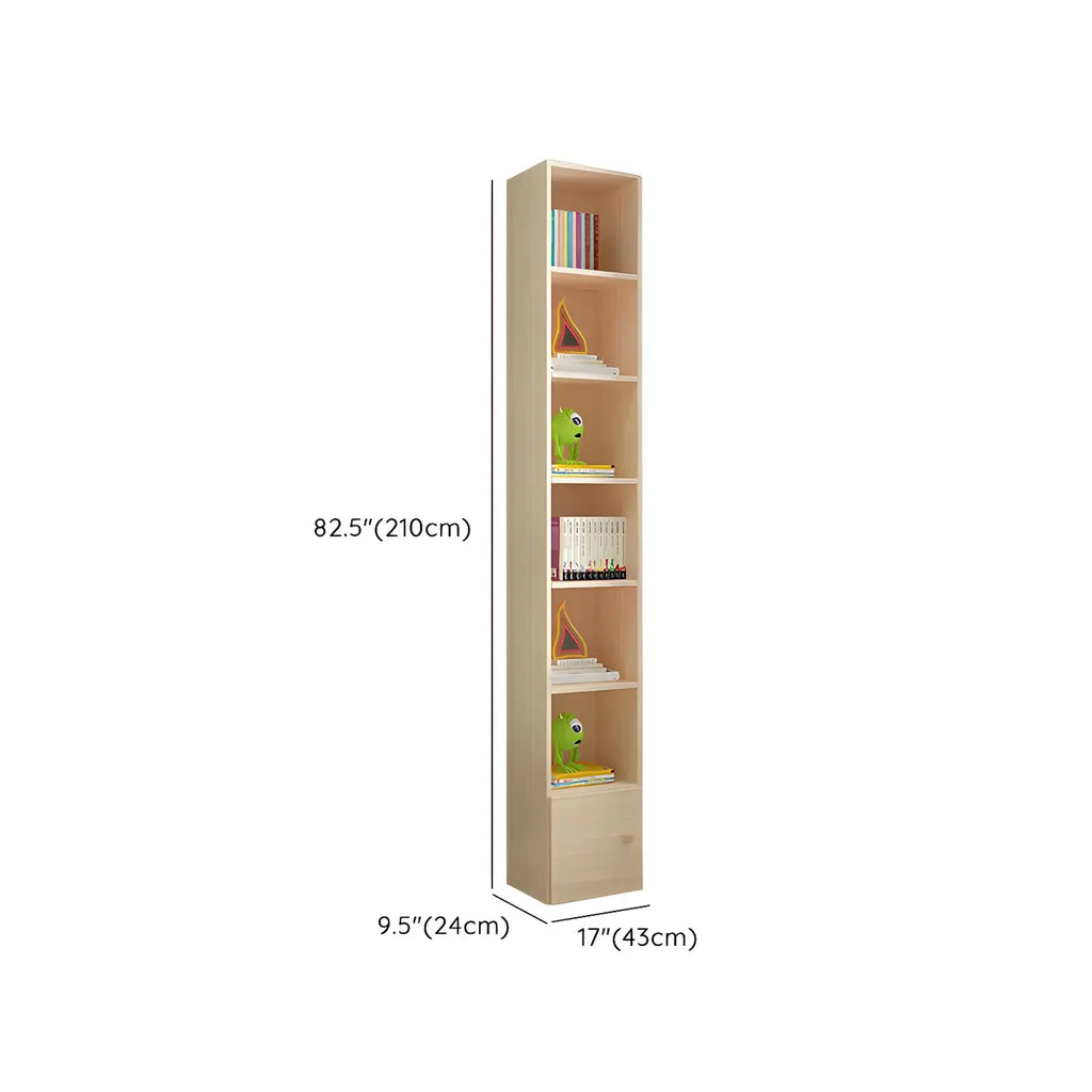 Bibliothèque verticale contemporaine en bois naturel à 5 ​​niveaux