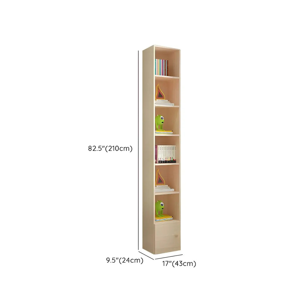 Bibliothèque verticale contemporaine en bois naturel à 5 ​​niveaux
