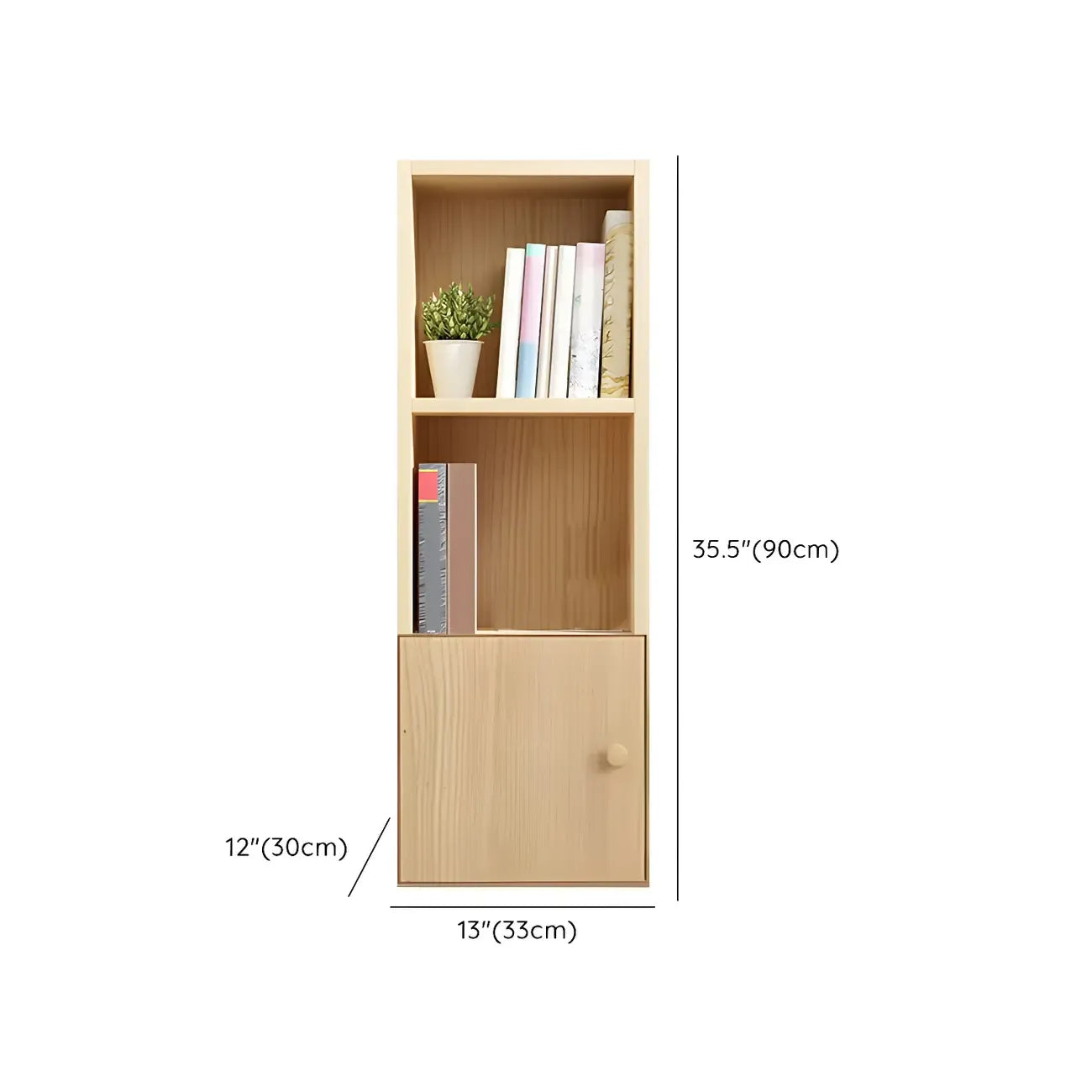 Bibliothèque verticale contemporaine en bois naturel à 5 ​​niveaux