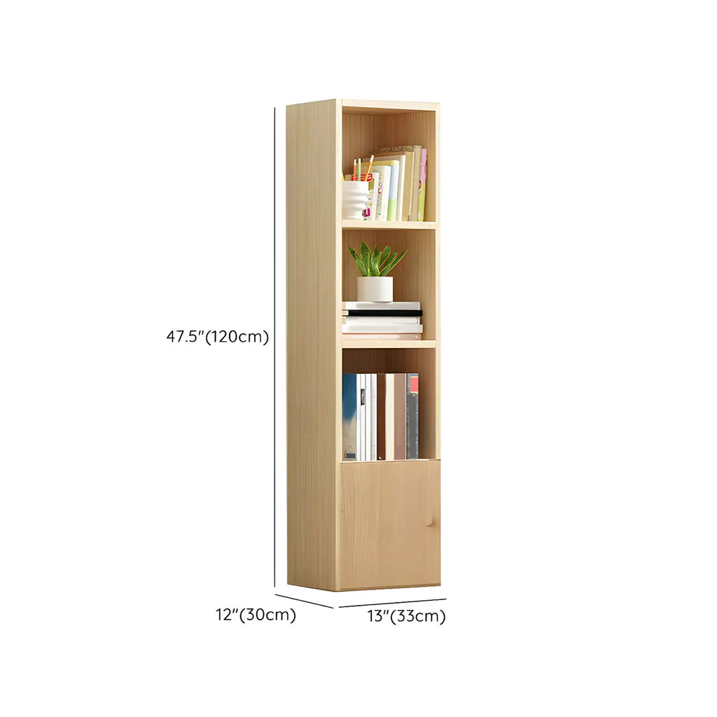 Bibliothèque verticale contemporaine en bois naturel à 5 ​​niveaux