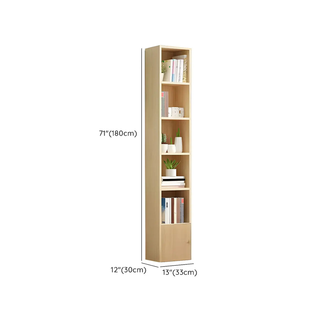 Bibliothèque verticale contemporaine en bois naturel à 5 ​​niveaux