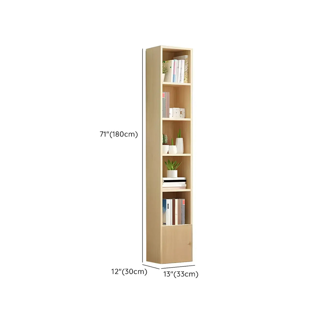 Bibliothèque verticale contemporaine en bois naturel à 5 ​​niveaux