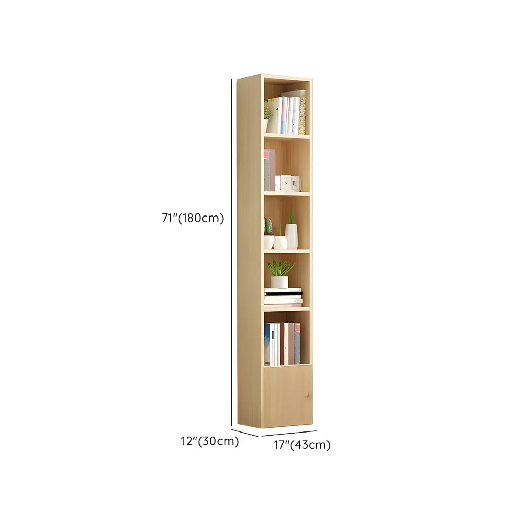 Bibliothèque verticale contemporaine en bois naturel à 5 ​​niveaux