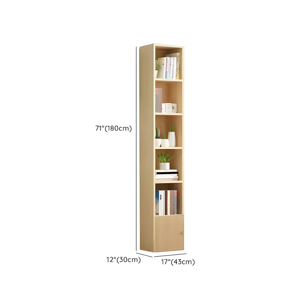 Bibliothèque verticale contemporaine en bois naturel à 5 ​​niveaux