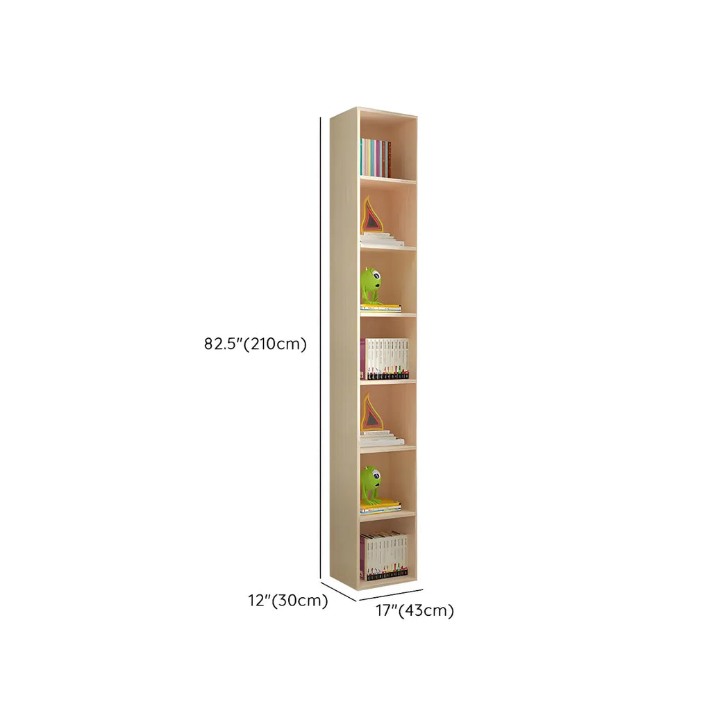 Bibliothèque verticale contemporaine en bois naturel à 5 ​​niveaux