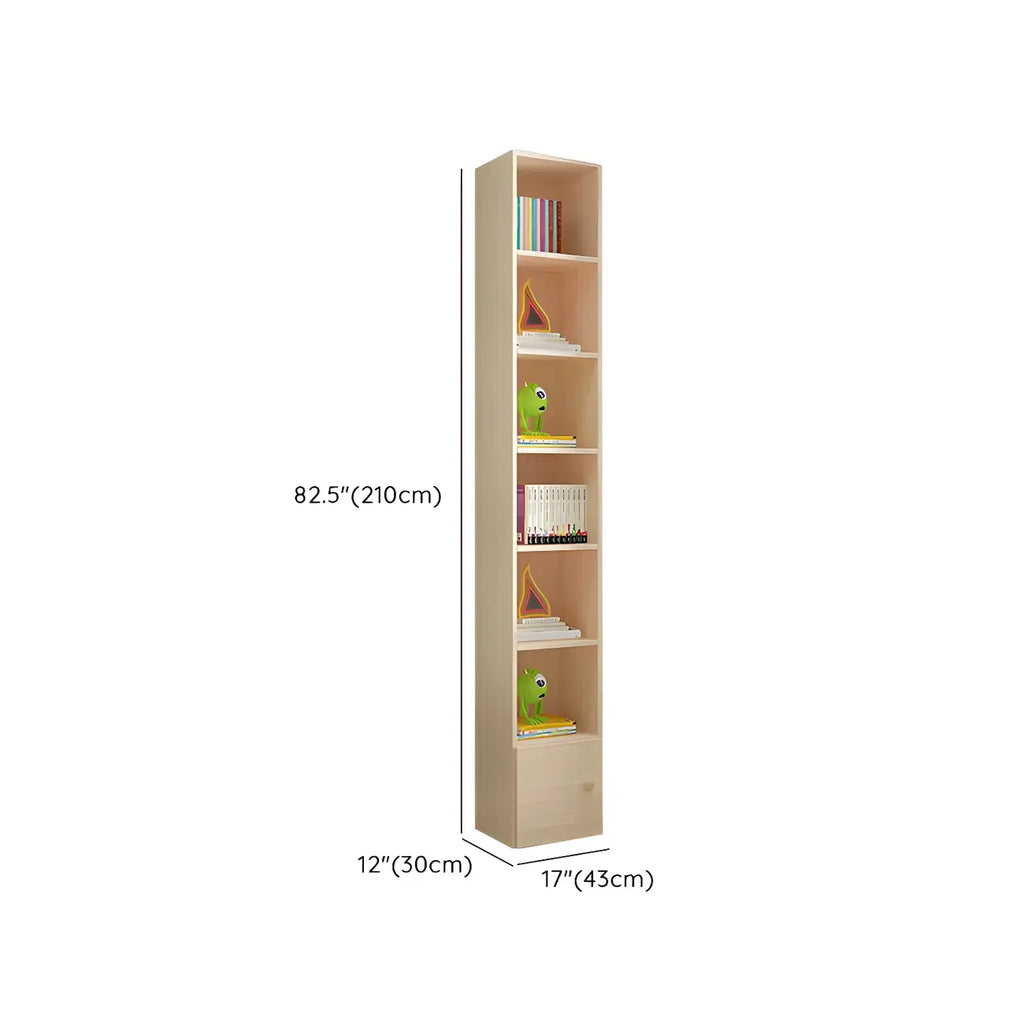 Bibliothèque verticale contemporaine en bois naturel à 5 ​​niveaux