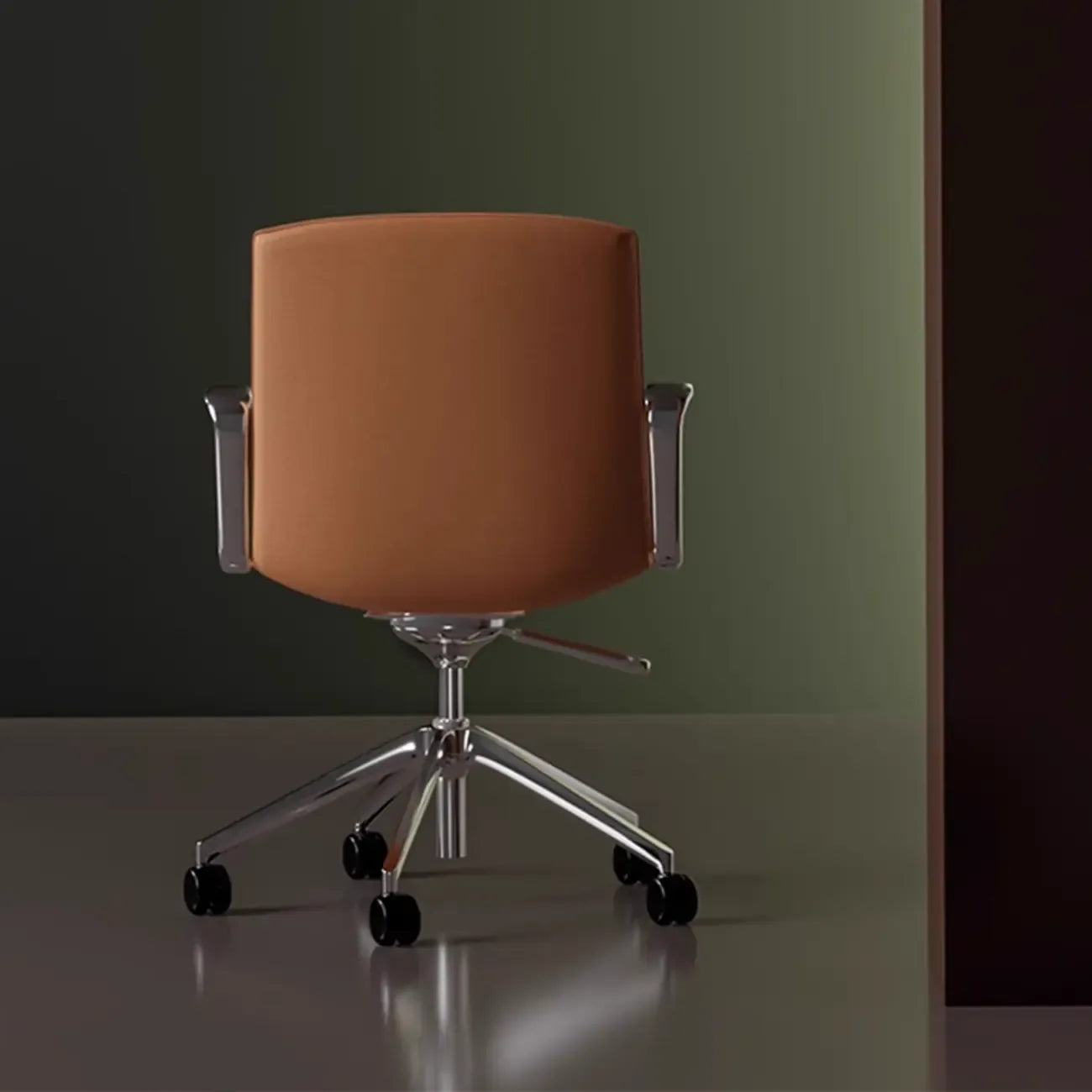 Chaise de bureau moderne en cuir avec accoudoirs pivotants réglables