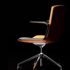 Chaise de bureau moderne en cuir avec accoudoirs pivotants réglables