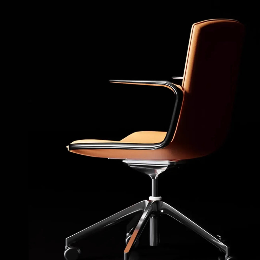 Chaise de bureau moderne en cuir avec accoudoirs pivotants réglables