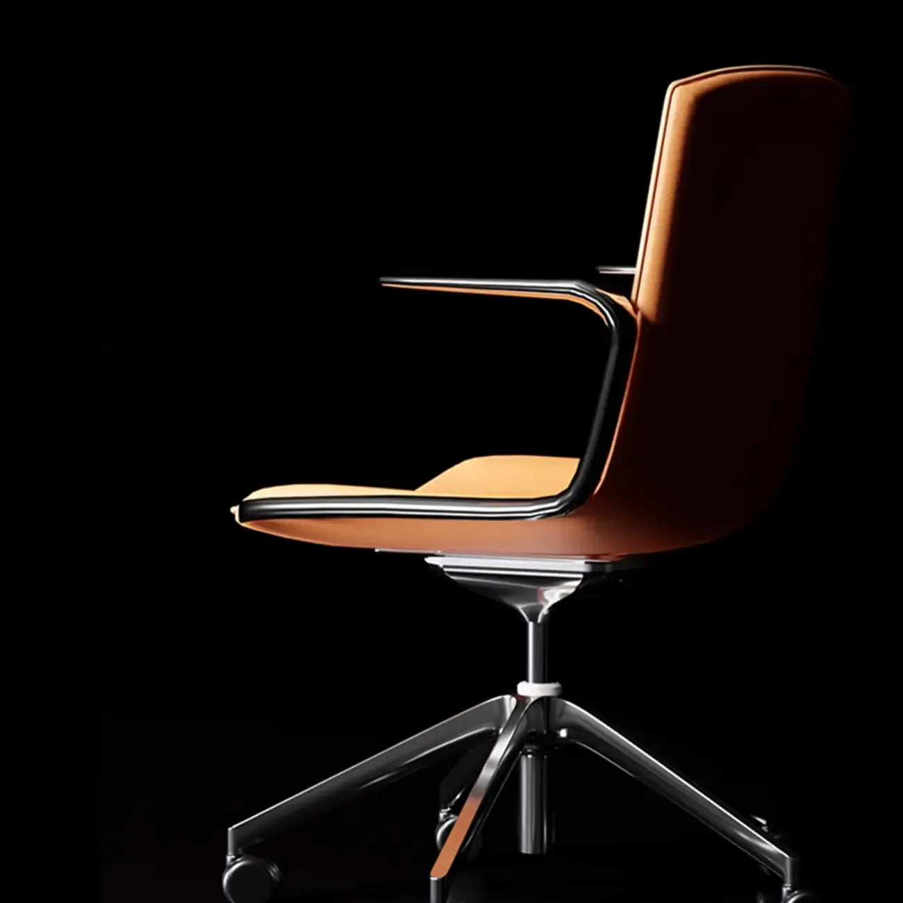 Chaise de bureau moderne en cuir avec accoudoirs pivotants réglables