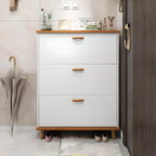 Armoire à chaussures verticale en bois massif pour entrée