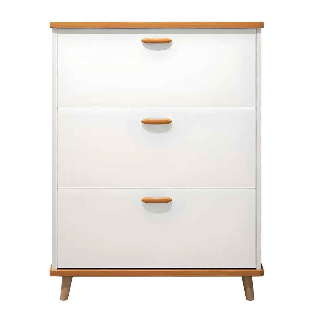 Armoire à chaussures verticale en bois massif pour entrée