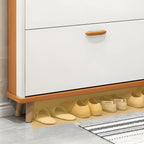 Armoire à chaussures verticale en bois massif pour entrée